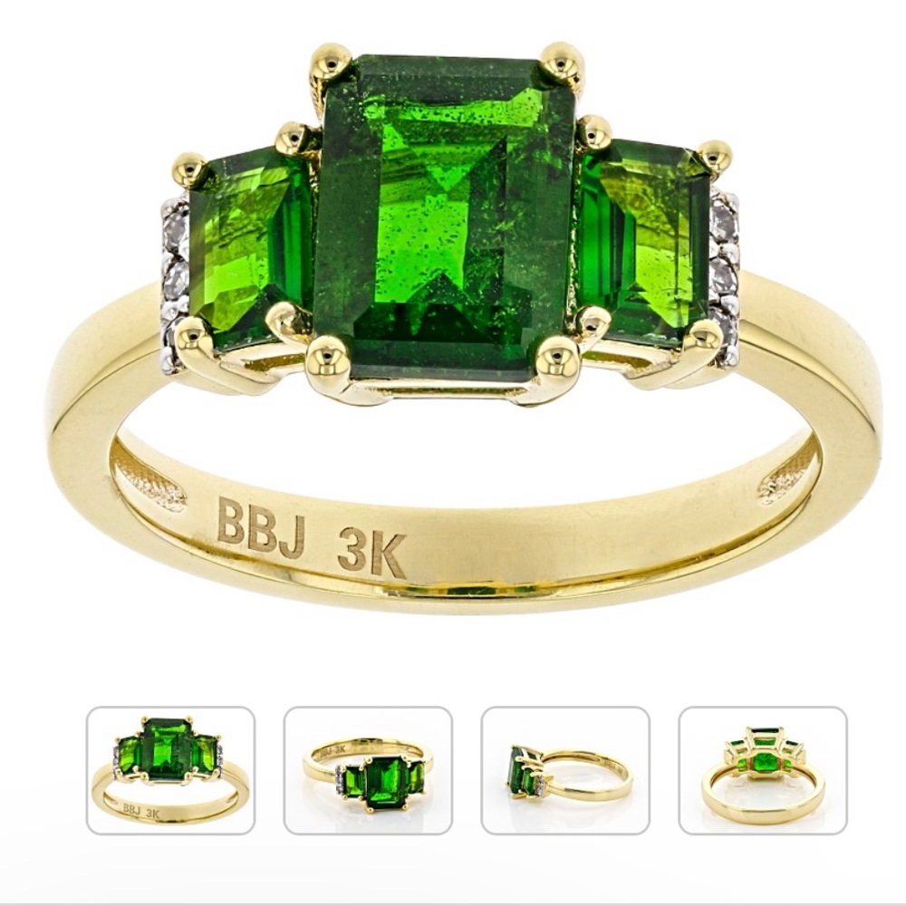 Green Chrome Diopside 3k Gold Ring 1.69ctw